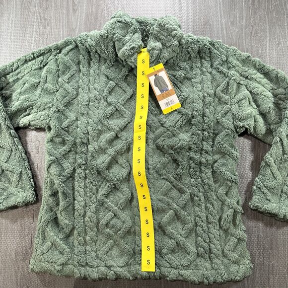 Eddie Bauer Women's Ultrasoft Cable Fleece Pullover, Green, Size Small NWT - Picture 3 of 5